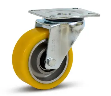 MESO PU-Schwerlast-Lenkrolle mit Kopfplatte - 100mm - 350kg