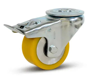 MESO PU Schwerlast-Lenkrolle gebremst mit Bolzenloch - 80mm - 285kg