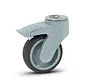 Graue Kunststoff-Lenkrolle gebremst mit Bolzenloch - 100mm - 100kg