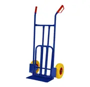 MESO Steekwagen blauw - incl. klep - Max 200 kg - Anti-Lek (PU) - Metalen velg - Geel/Rood