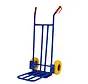 Trolley blau - inkl. Ventil - Max 200 kg - Auslaufschutz (PU) - Metallfelge - Gelb/Rot