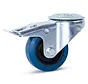 Blaue elastische Gummilenkrolle gebremst mit Mittelloch - 80mm - 100kg - Phase out - Phase out