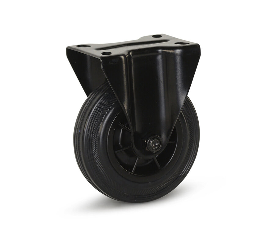 Schwarze Gummilenkrolle - 125mm - 150kg - Auslaufmodell - Auslaufmodell