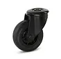 Schwarze Gummi-Lenkrolle mit zentralem Loch - 100mm - 75kg - Phase out