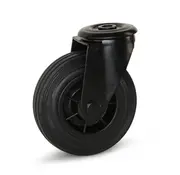 MESO Schwarze Gummi-Lenkrolle mit zentralem Loch - 125mm - 120kg - Phase out