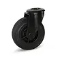 Schwarze Gummi-Lenkrolle mit zentralem Loch - 125mm - 120kg - Phase out