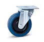 Blaue elastische Gummilenkrolle mit Oberplatte - 125mm - 180kg - Phase out
