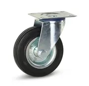 MESO Geruchsneutrale Gummi-Lenkrolle mit Kopfplatte - 125mm - 100kg - Phase out
