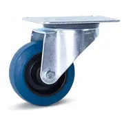 MESO Blaue elastische Gummilenkrolle mit Oberplatte - 80mm - 100kg - Auslaufmodell - Auslaufmodell
