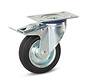 Roulette pivotante à platine et frein roue en caoutchouc inodore 100 mm 80 kg - RS4-100NS