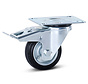 Roulette pivotante à platine et frein roue en caoutchouc inodore 80 mm 70 kg - RS4-80NS