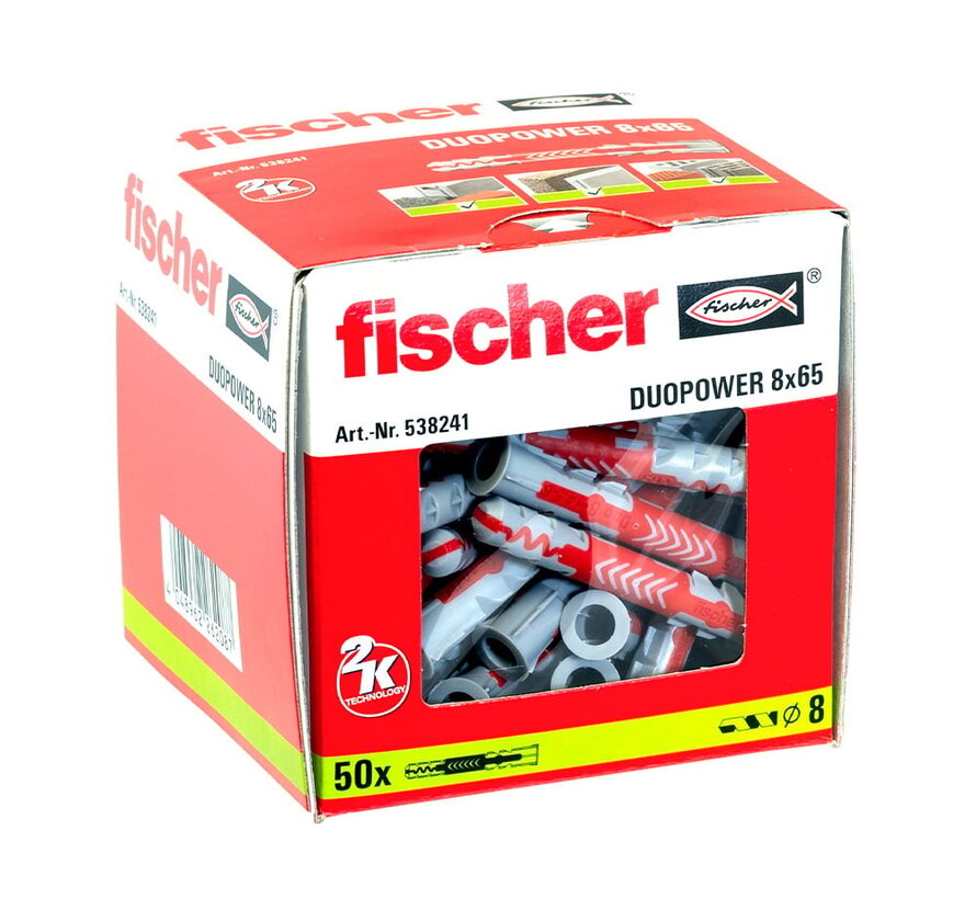 Fischer - Fiche DuopPower -8x65mm (50 pièces)