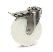 MESO Roulette à oeil Inox pivotante roue polyamide blanc 125 mm 220 kg