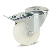 MESO Roulette pivotante à oeil avec frein en polyamide blanc 80 mm - 150 kg