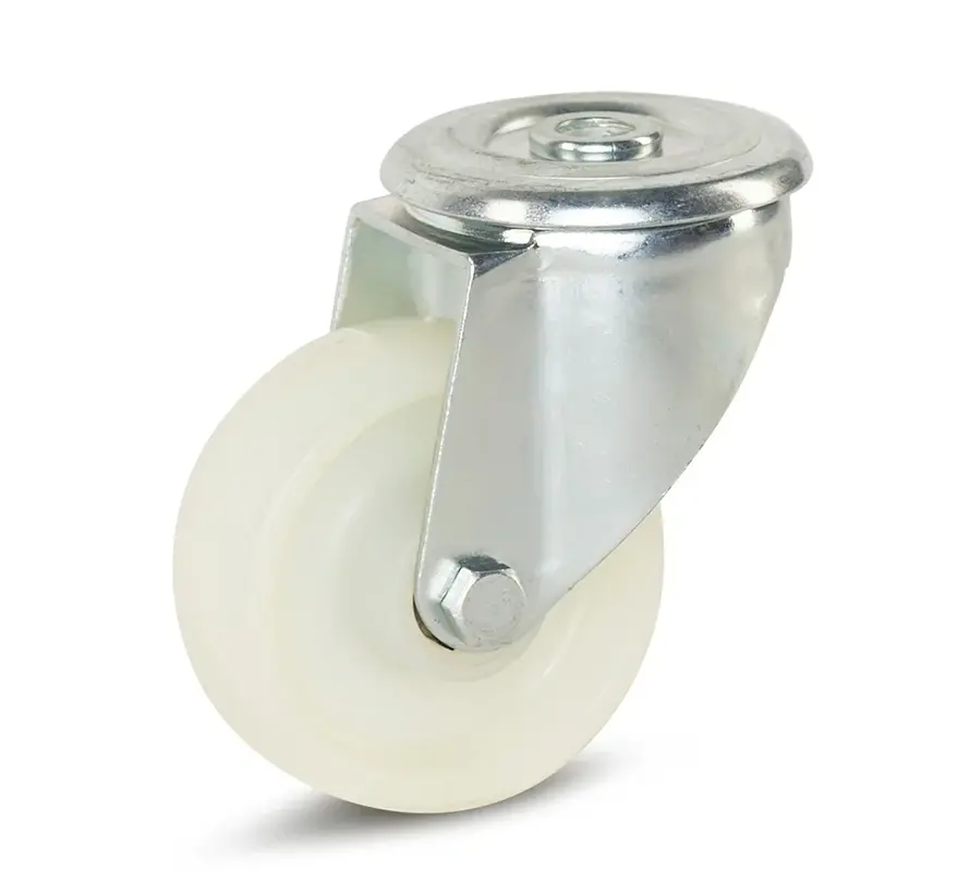 Roulette pivotante à oeil roue en polyamide blanc 80 mm  150 kg - NY5-80
