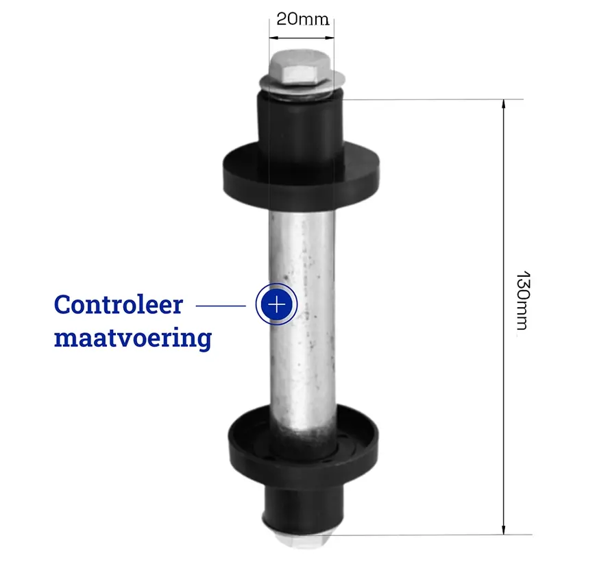 Roue de brouette increvable PU 400 mm diamètre + 130mm axe