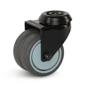 MESO Double roulette pivotante noir fixation central - 75 mm - 150 kg