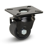 MESO Roulette pivotante en nylon noir avec plaque supérieure - 50mm - 300kg