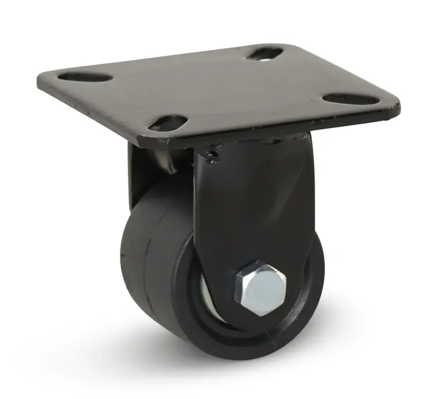 Roulette fixe en nylon noir pour service intensif - 50mm - 300kg