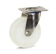 MESO Roulette pivotante à platine chape en inox roue polyamide blanc 125 mm - 220 kg