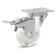 MESO Roulette pivotante avec frein en plastique dur transparent 50 mm - 50 kg