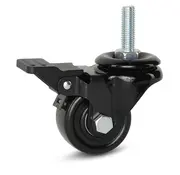 MESO Roulette pivotante noire à tige filetée en PU avec frein 50 mm - 150 kg