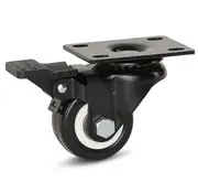 MESO Roulette noire pivotante à platine et frein en PU 50 mm - 60 kg