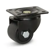 MESO Roulette pivotante en nylon noir avec plateau supérieur - 65mm - 500kg