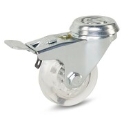 MESO Roulette pivotante à oeil et frein roue en plastique dur transparent 50 mm - 50 kg
