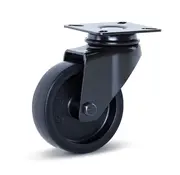 MESO Roulette pivotante noir pour meuble à platine 75 mm - 60 kg
