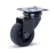 MESO Roulette de meuble pivotante noire avec plateau supérieur - 50mm - 40kg