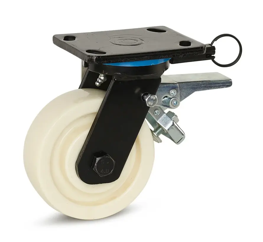 Roulette pivotante roue en polyamide forte charge à blocage total, avec Frein Directionnel, 150 mm - ENY4-150RI