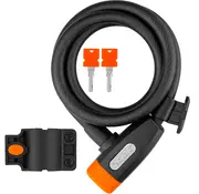 Serrure à clé Xolid Cable - épaisse - Orange Noir avec 2 clés