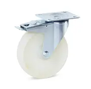 Roulette pivotante en nylon freinée avec plateau supérieur - 200mm - 300kg