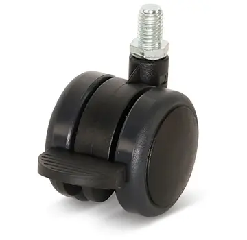 Roulette de meuble Premium, 50 mm, freinée par PU, tige filetée 10x15mm