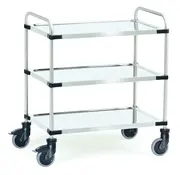 Fetra Chariot à étagères Fetra en acier inoxydable - surface de chargement 800 x 500 mm - 80 kg par étagère
