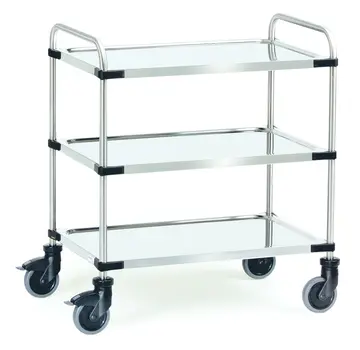 Fetra Chariot en acier inoxydable Fetra - surface de chargement 800 x 500 mm - 80 kg par étagère