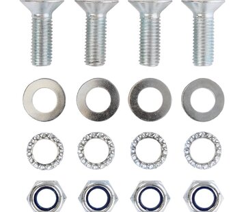 MESO Kit d'assemblage M10 - 4x Boulon Allen - 4x Rondelle dentée - 4x Ecrou autobloquant - 4x Rondelle