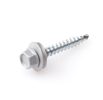 Dak & Gevel Toit et façade - Vis pour plaques profilées - 4,9 x 35mm - zingué - filetage doré - Alu (50 pièces)