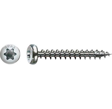 Spax - Vis à panneaux d'aggloméré - Torx 20 Tête cylindrique - 5.0 x 50mm - Filetage plein - acier inoxydable (100 pièces)