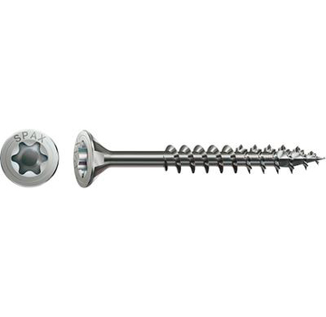 Spax - Vis à panneaux d'aggloméré - Torx 20 Flathead - 4.5 x 60mm - filetage partiel - acier inoxydable (100 pièces)