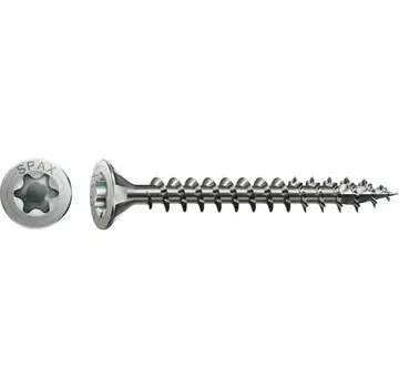Spax - Vis à panneaux d'aggloméré - tête fraisée Torx 20 T-Star - 4 x 35mm - fraisée - acier inoxydable (200 pièces)