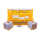 Woodies Woodies - mallette de transport jaune avec poignée en aluminium - vis pour bouclier extérieur + porte-aimant (1.400 pièces)