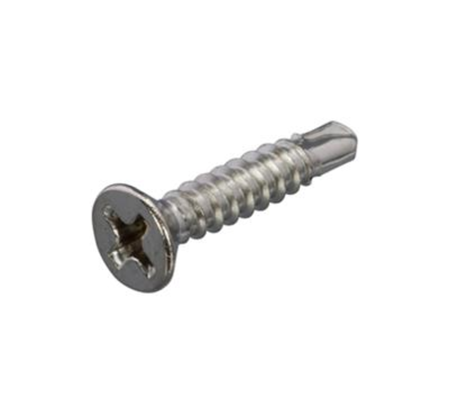 Vis à tôle autoperceuses - Phillips 2 Flathead - 4.2 x 25mm - Full thread - acier inoxydable (200 pièces)