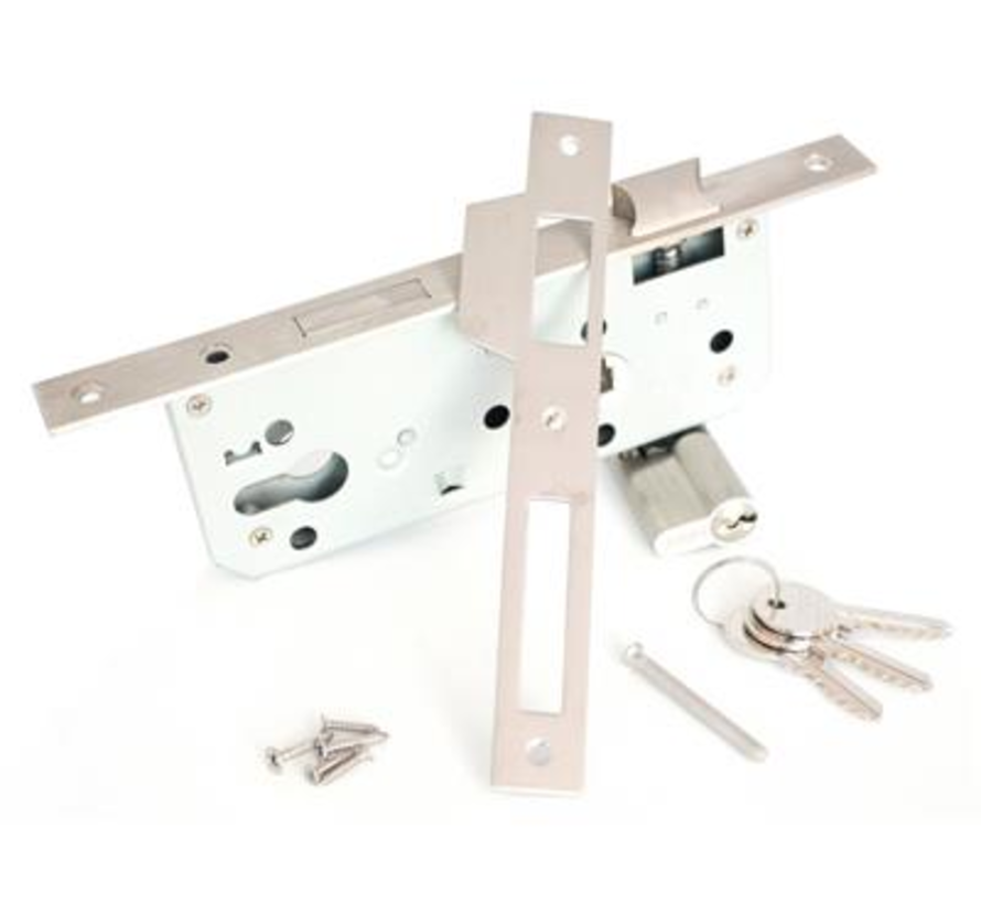 Eurofix - Serrure de porte - Gabarit de porte 45mm - PC 85mm - Gâche inox