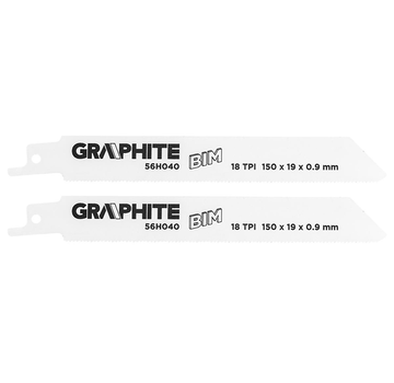 GRAPHITE Graphite - Lames de scie à guichet - 18 TPI - 150x19x0.9mm (2 pièces)