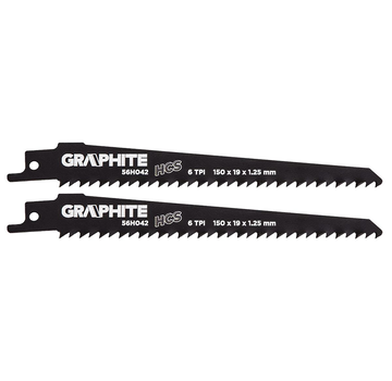 GRAPHITE Graphite - Lames de scie à guichet - 6 TPI - 150x19x1.25mm (2 pièces)