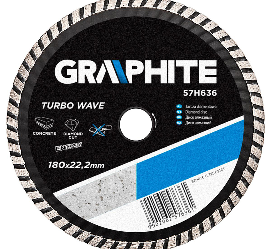 Graphite - Turbo Wave - Roue diamantée - 180x22.2x6.0x2.8mm
