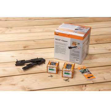 Heco - Jeu de clips pour la fixation invisible des lames de terrasse