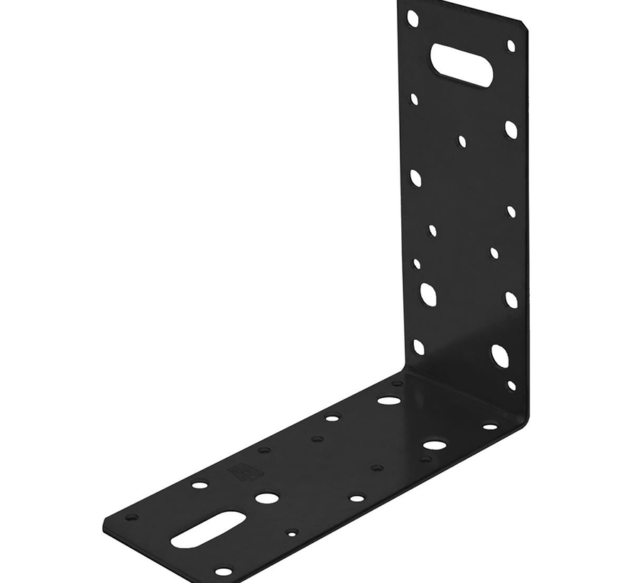 Ancrage d'angle - Plat - 150x150x60x2,5 - Noir